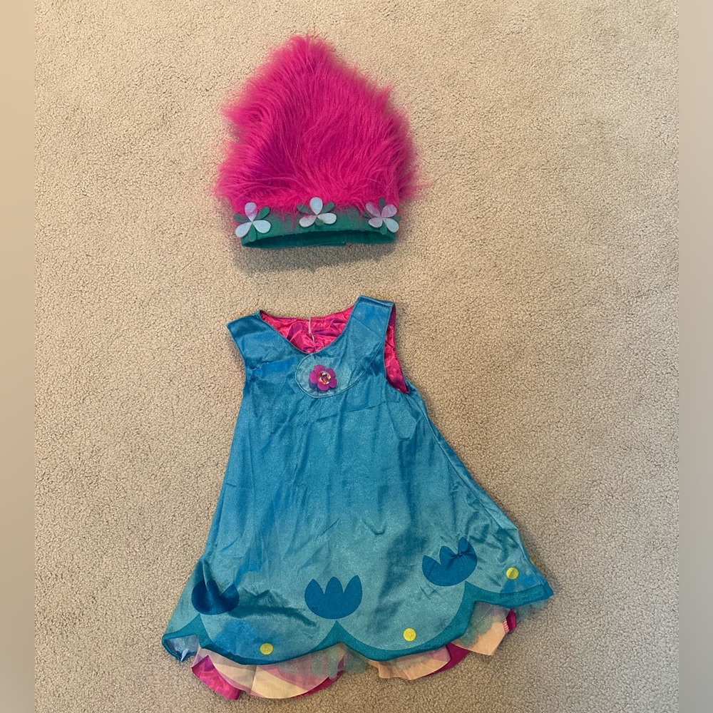 Reversible Poppy Trolls Halloween costume 2T-4T GUC